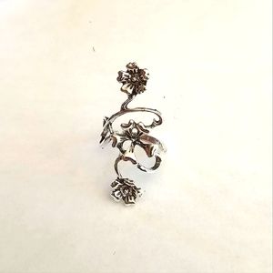 UNIQUE LADIES NEW SIZE 7 CLIMBING VINE FASHION SILVER FLORAL RING